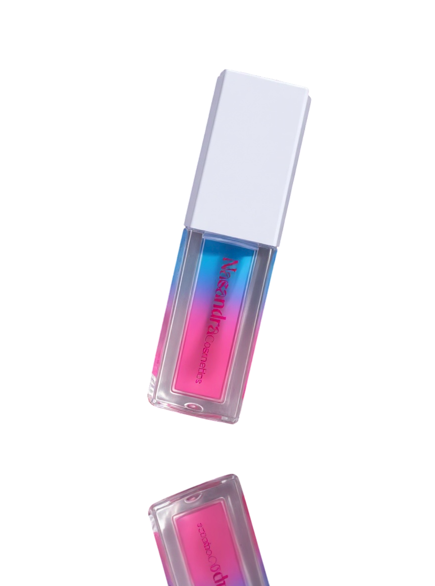 Nasandracosmetics Hydrating Mint & Raspberry lip oil duo vibrant Shine,and glossy finish