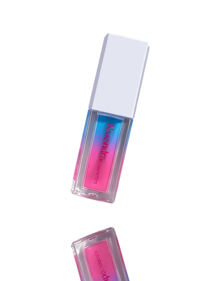Nasandracosmetics Hydrating Mint & Raspberry lip oil duo vibrant Shine,and glossy finish