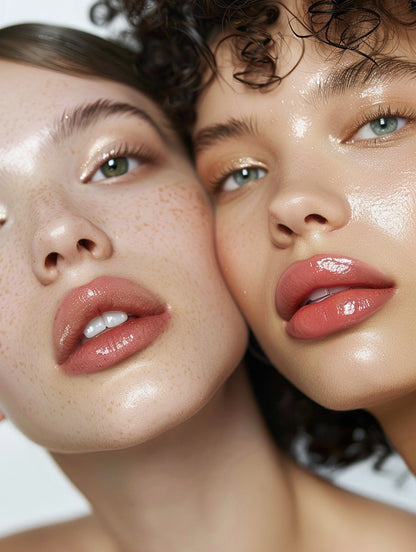 Nasandracosmetics Hydrating Mint & Raspberry lip oil duo vibrant Shine,and glossy finish